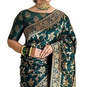 Sugathari Women's Pure Kanjivaram Silk Saree Banarasi Silk Saree With Blouse Piece (SAM PARI S-7)